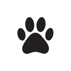 Simple black paw print icon graphic design element