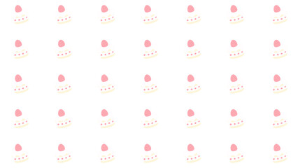 いちごのぷっくりミニショートケーキパターン⭐︎PNG