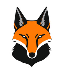 Obraz premium Fox vector graphic design illustration animal orange black white logo mascot head wildlife predator art 100
