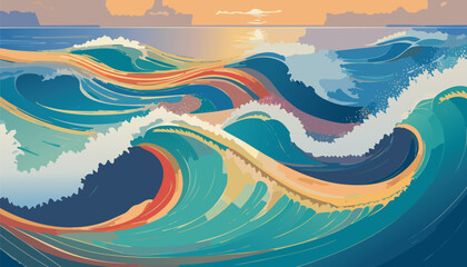 Abstract Top-Down View of a Beach &ndash; Minimalist Coastal Background Design