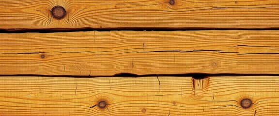 Fototapeta premium Detailed Texture of Golden Brown Wooden Planks Showing Natural Grain and Knots
