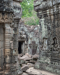 Obraz premium Ancient temples of the abandoned city of Angkor, near the city of Siem Reap, Cambodia