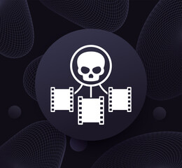 video piracy icon, illegal copying of video content