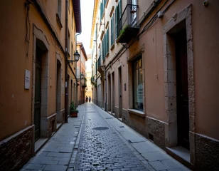 Photo sur Plexiglas a narrow alleyway in an old european town