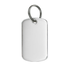 Fototapeta premium Blank rectangular metal tag with keyring