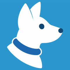 Minimalist dog profile silhouette 