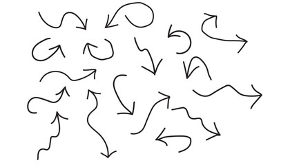 Hand drawn arrow collection diverse shapes