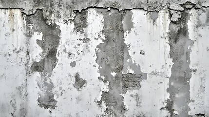 Obraz premium Weathered gray and white concrete wall texture with peeling paint.