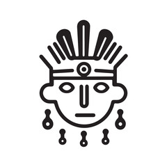 Cartoon image depicting a Native American Indian character in traditional clothing and headdress. This design celebrates Native culture, heritage and history in a fun and friendly style.