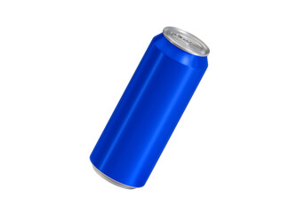 Blue aluminum 500 ml can, transparent background