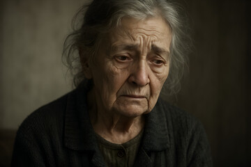 Elderly Man's Melancholy Portrait: A Study in Worry