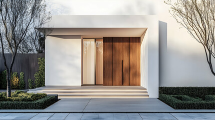 Modern entrance with a simple woo  A90FC