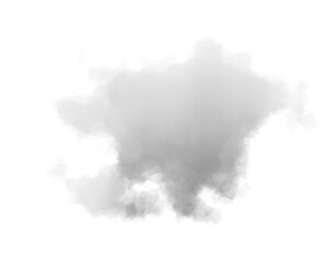 Cutout clean white cloud transparent backgrounds special effect 3d illustration single white cloud