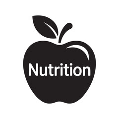 Nutrition icon. Vector black silhouette. with white background