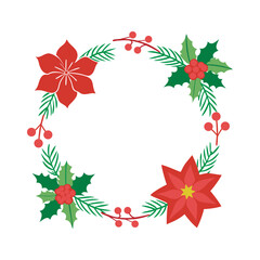 Christmas Wreath Floral Frame Design