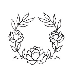 Fototapeta premium Simple Line Art Peony Frame