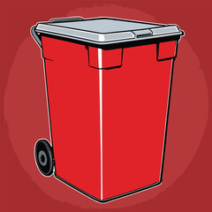 comic style vector trash bucket for graphic design purposes