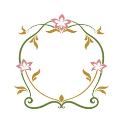 Art Nouveau Floral Frame With Petals
