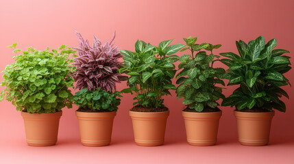 Sequence of potted plants showing visible growth improvement, metaphor for effective fertilization 