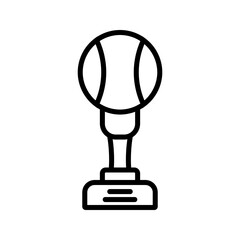 Champion Cup Icon with Tennis Ball on white Background. Championship Cup Design Template.  Victory prize tropy graphic design symbol. Vector illustration.