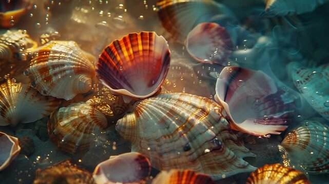 Seashells Background 4K Videos