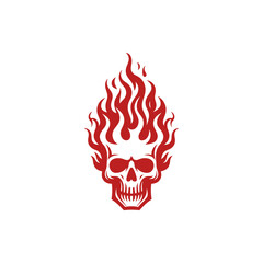 vector illustration of a fire skull logo design