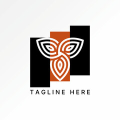Logo design graphic concept creative premium vector stock image top sell three twist leaves line art out ornament pattern exotic to decor carpet plant