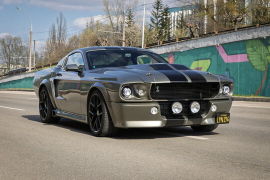 Chisinau, Moldova-April 13, 2025: 1967 Ford Mustang Shelby GT500 Eleanor Fastback 347 V8 5.7