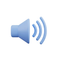 3D sound volume icon with audio waves