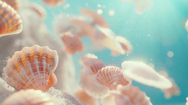 Seashells Background 4K Videos