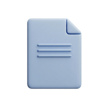 3D light blue document icon with text lines
