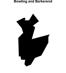 Bowling and Barkerend (England) blank outline map