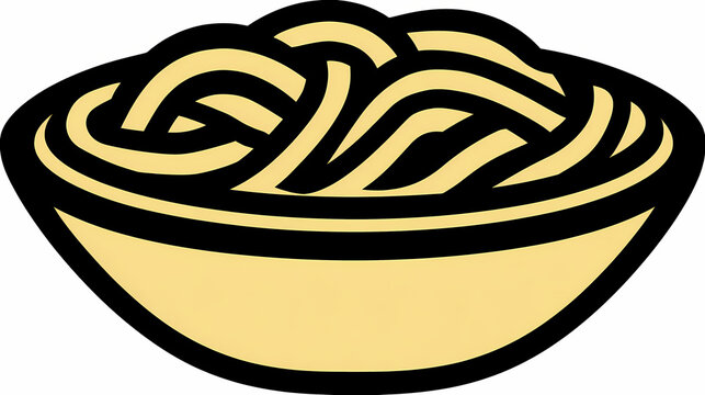 Simple Ramin Noodles Vector Icon Asian Cuisine Graphic Noodle Bowl Symbol Culinary Illustration Food Design Element Delicious Meal Clipart
