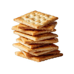 Stack of crispy, golden-brown crackers