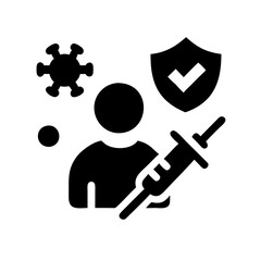 Vaccination protection against virus infection healthcare icon