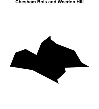 Chesham Bois and Weedon Hill (England) blank outline map