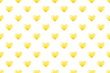 つやつやハートパターン黄色