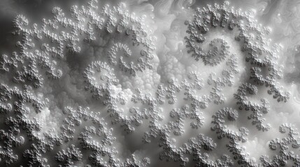 Fractal design in shades of gray and white