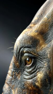 Close-up view of an elephant's eye showcasing incredible detail and texture in a natural setting