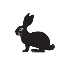 Rabbit silhouette vector icon for design