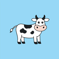 Cow farm animal Vector art illustration