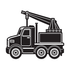 Naklejka premium vector-of-silhouette-of-crane-truck-on-the-white-b.eps