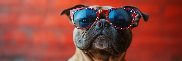 4th of July concept with dog