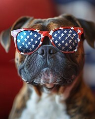 4th of July concept with dog