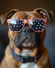 4th of July concept with dog