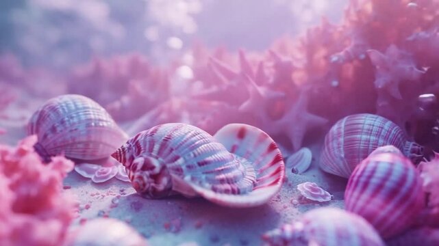 Seashells Background 4K Videos
