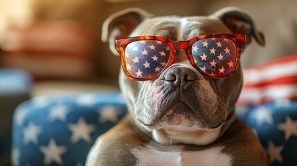 4th of July concept with dog
