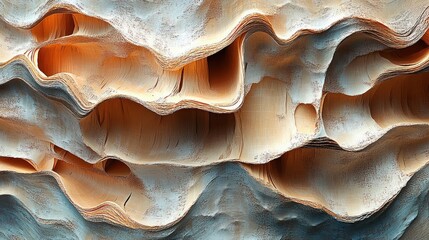 Abstract wood texture, layered curves, studio shot, background design