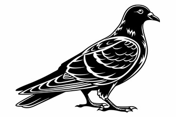 pigeon sihouette black vector