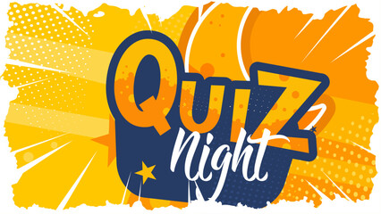 Quiz night — poster, template, banner — vector illustration © KR Studio